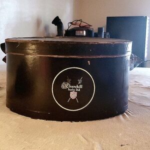 Churchill Hats Ltd Women's Black Vintage Brimmed Hat with a Matching Handbag